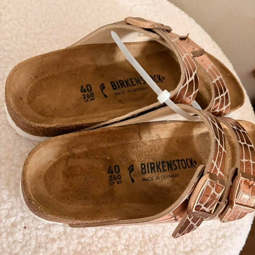 Birkenstock Arizona Gator Gleam Metallic Sandals 40 EU - Picture 7 of 8